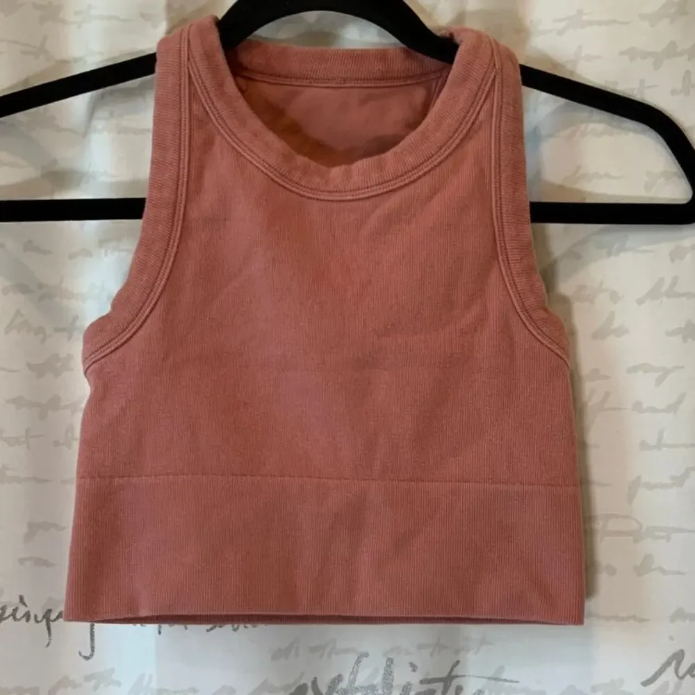Alo Yoga Orange Terracotta Cropped Activewear Top S